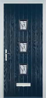 3 Square (centre) Abstract Timber Solid Core Door in Dark Blue