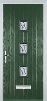 3 Square (centre) Abstract Timber Solid Core Door in Green