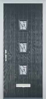 3 Square (centre) Abstract Timber Solid Core Door in Anthracite Grey