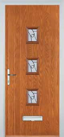 3 Square (centre) Abstract Timber Solid Core Door in Oak