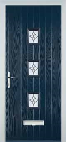 3 Square (centre) Elegance Timber Solid Core Door in Dark Blue