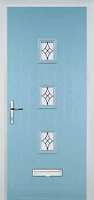 3 Square (centre) Elegance Timber Solid Core Door in Duck Egg Blue