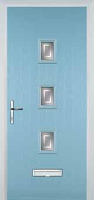 3 Square (centre) Enfield Timber Solid Core Door in Duck Egg Blue