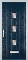 3 Square (centre) Staxton Timber Solid Core Door in Dark Blue