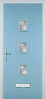 3 Square (centre) Staxton Timber Solid Core Door in Duck Egg Blue