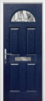 4 Panel 1 Arch Abstract Timber Solid Core Door in Dark Blue