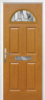 4 Panel 1 Arch Abstract Timber Solid Core Door in Oak