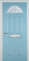 4 Panel 1 Arch Classic Timber Solid Core Door in Duck Egg Blue