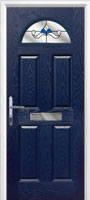 4 Panel 1 Arch Crystal Bohemia Timber Solid Core Door in Dark Blue