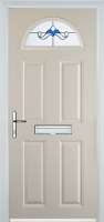 4 Panel 1 Arch Crystal Bohemia Timber Solid Core Door in Cream