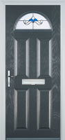4 Panel 1 Arch Crystal Bohemia Timber Solid Core Door in Anthracite Grey