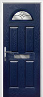 4 Panel 1 Arch Crystal Harmony Timber Solid Core Door in Dark Blue