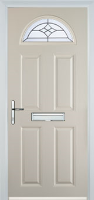 4 Panel 1 Arch Crystal Harmony Timber Solid Core Door in Cream
