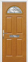 4 Panel 1 Arch Crystal Harmony Timber Solid Core Door in Oak