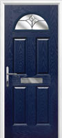 4 Panel 1 Arch Crystal Tulip Timber Solid Core Door in Dark Blue