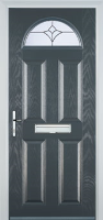 4 Panel 1 Arch Crystal Tulip Timber Solid Core Door in Anthracite Grey
