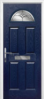 4 Panel 1 Arch Elegance Timber Solid Core Door in Dark Blue