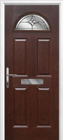 4 Panel 1 Arch Elegance Timber Solid Core Door in Darkwood
