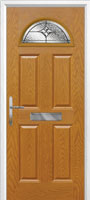 4 Panel 1 Arch Elegance Timber Solid Core Door in Oak