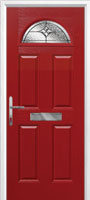 4 Panel 1 Arch Elegance Timber Solid Core Door in Red