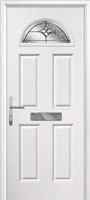4 Panel 1 Arch Elegance Timber Solid Core Door in White