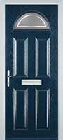 4 Panel 1 Arch Enfield Timber Solid Core Door in Dark Blue