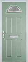 4 Panel 1 Arch Enfield Timber Solid Core Door in Chartwell Green