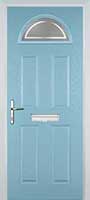 4 Panel 1 Arch Enfield Timber Solid Core Door in Duck Egg Blue