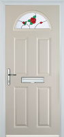 4 Panel 1 Arch English Rose Timber Solid Core Door in Cream