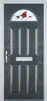 4 Panel 1 Arch English Rose Timber Solid Core Door in Anthracite Grey