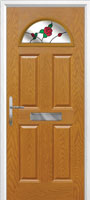 4 Panel 1 Arch English Rose Timber Solid Core Door in Oak