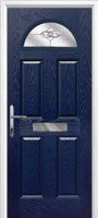 4 Panel 1 Arch Finesse Timber Solid Core Door in Dark Blue