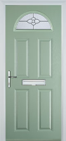 4 Panel 1 Arch Finesse Timber Solid Core Door in Chartwell Green