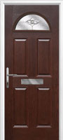 4 Panel 1 Arch Finesse Timber Solid Core Door in Darkwood