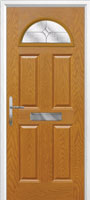 4 Panel 1 Arch Flair Timber Solid Core Door in Oak