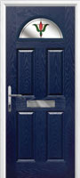 4 Panel 1 Arch Fleur Timber Solid Core Door in Dark Blue