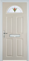 4 Panel 1 Arch Fleur Timber Solid Core Door in Cream