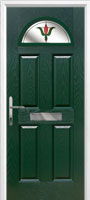 4 Panel 1 Arch Fleur Timber Solid Core Door in Green
