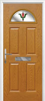 4 Panel 1 Arch Fleur Timber Solid Core Door in Oak