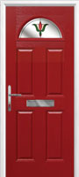 4 Panel 1 Arch Fleur Timber Solid Core Door in Red