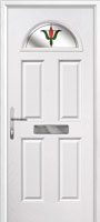 4 Panel 1 Arch Fleur Timber Solid Core Door in White