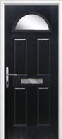 4 Panel 1 Arch Glazed Timber Solid Core Door in Black