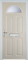 4 Panel 1 Arch Glazed Timber Solid Core Door in Cream