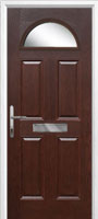 4 Panel 1 Arch Glazed Timber Solid Core Door in Darkwood