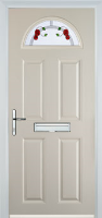 4 Panel 1 Arch Mackintosh Rose Timber Solid Core Door in Cream