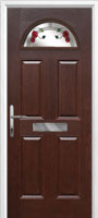 4 Panel 1 Arch Mackintosh Rose Timber Solid Core Door in Darkwood