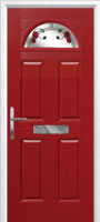 4 Panel 1 Arch Mackintosh Rose Timber Solid Core Door in Red