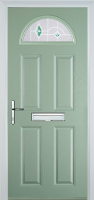 4 Panel 1 Arch Murano Timber Solid Core Door in Chartwell Green