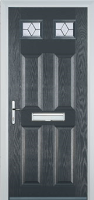 4 Panel 2 Square Classic Timber Solid Core Door in Anthracite Grey