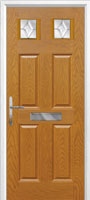4 Panel 2 Square Classic Timber Solid Core Door in Oak